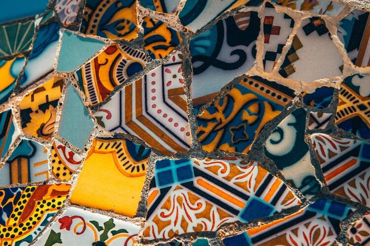 Patterned mosaic wall art